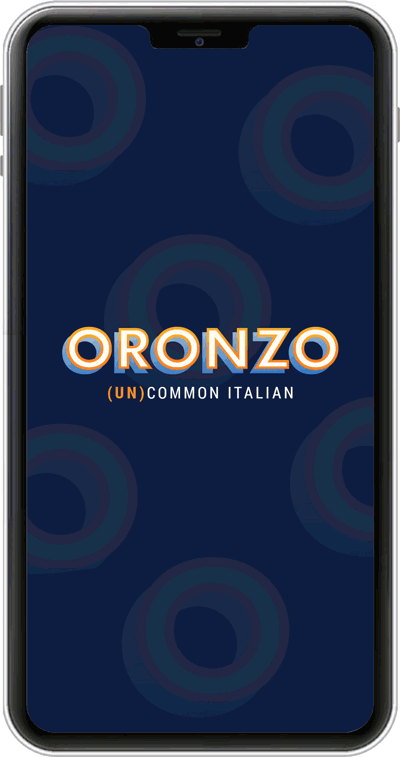 Mobile device displaying Oronzo Rewards app